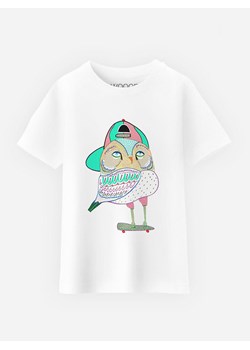 WOOOP Koszulka &quot;Awesome Owl&quot; w kolorze białym ze sklepu Limango Polska w kategorii T-shirty chłopięce - zdjęcie 174838339