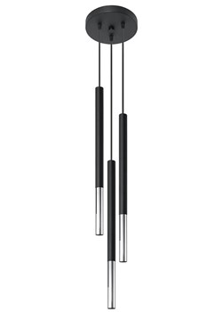 Czarna chromowana potrójna lampa wisząca tuba - EX721 L3-A55 ze sklepu Edinos.pl w kategorii Lampy wiszące - zdjęcie 174838616