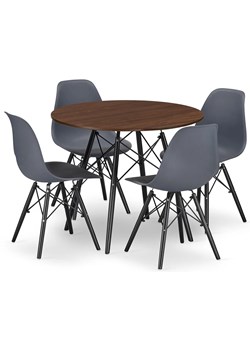 Stół 80 Cm Jesion Z 4 Krzesłami N1-R52 ze sklepu Edinos.pl w kategorii Zestawy mebli kuchennych - zdjęcie 174838747