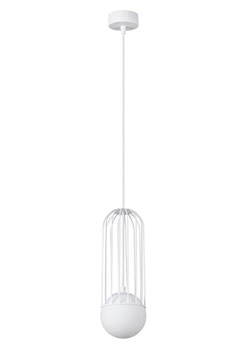 Biała lampa wisząca druciana ze szklanym kloszem - 2X A606 R6-E60 ze sklepu Edinos.pl w kategorii Lampy wiszące - zdjęcie 174840636