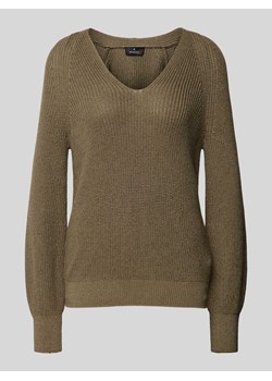 Sweter z dzianiny z dekoltem w serek ze sklepu Peek&Cloppenburg  w kategorii Swetry damskie - zdjęcie 174845436