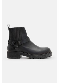 AllSaints buty skórzane Hank Biker Boot męskie kolor czarny M017FB ze sklepu ANSWEAR.com w kategorii Buty zimowe męskie - zdjęcie 174848029