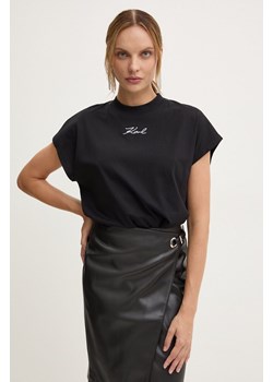 Karl Lagerfeld t-shirt damski kolor czarny 246W1721 ze sklepu ANSWEAR.com w kategorii Bluzki damskie - zdjęcie 174848367