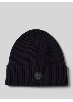 Czapka beanie z żywej wełny z detalem z logo model ‘Fati’ ze sklepu Peek&Cloppenburg  w kategorii Czapki zimowe męskie - zdjęcie 174852078