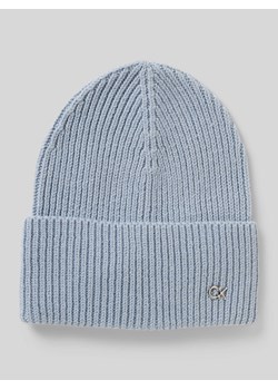 Czapka beanie z mieszanki wełny i kaszmiru z aplikacją z logo ze sklepu Peek&Cloppenburg  w kategorii Czapki zimowe damskie - zdjęcie 174852447