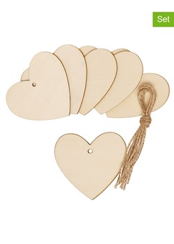 SUNNYSUE Drewniane zawieszki (6 szt.) &quot;Serce&quot; - wys. 6,6 x 6,3 cm - 3+ ze sklepu Limango Polska w kategorii Zabawki - zdjęcie 174853936