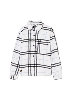 Cropp - Flanelowa kraciasta koszula z domieszką wełny - biały ze sklepu Cropp w kategorii Koszule męskie - zdjęcie 174856615