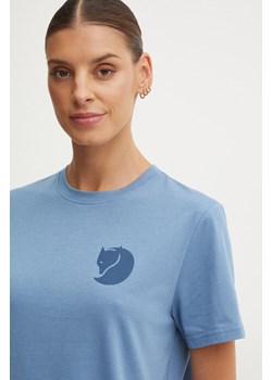 Fjallraven t-shirt sportowy Fox Boxy Logo kolor niebieski F87153.543 ze sklepu ANSWEAR.com w kategorii Bluzki damskie - zdjęcie 174859099