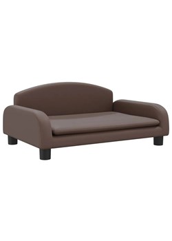 Brązowa sofa dziecięca ze sztucznej skóry - Velira 4X ze sklepu Edinos.pl w kategorii Meble dziecięce - zdjęcie 174860179