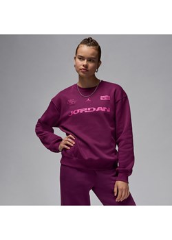 Damska bluza dresowa z półokrągłym dekoltem Jordan Brooklyn Fleece - Czerwony ze sklepu Nike poland w kategorii Bluzy damskie - zdjęcie 174870338