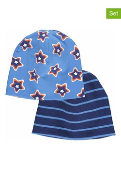 Fred´s World by GREEN COTTON Czapki beanie (2 szt.) &quot;Star&quot; w kolorze błękitno-granatowym ze sklepu Limango Polska w kategorii Czapki dziecięce - zdjęcie 174870895