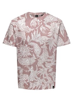 ONLY &amp; SONS Koszulka w kolorze jasnoróżowo-białym ze sklepu Limango Polska w kategorii T-shirty męskie - zdjęcie 174872289