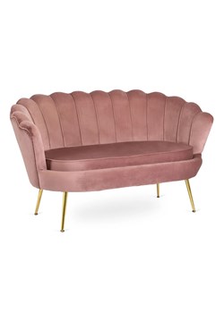 Różowa sofa muszelka na złotych nogach - Deos ze sklepu Edinos.pl w kategorii Sofy i kanapy - zdjęcie 174880625