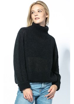 Sweter oversize z golfem z wełny alpaki czarny F1750, Kolor czarny, Rozmiar S/M, Fobya ze sklepu Primodo w kategorii Swetry damskie - zdjęcie 174891656