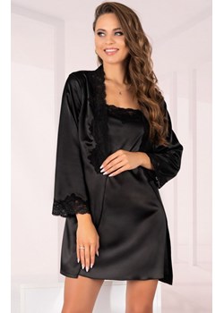 Komplet 3-częściowy szlafrok koszulka stringi Jacqueline Black LC 90249, Kolor czarny, Rozmiar L/XL, LivCo Corsetti Fashion ze sklepu Primodo w kategorii Koszule nocne - zdjęcie 174898837