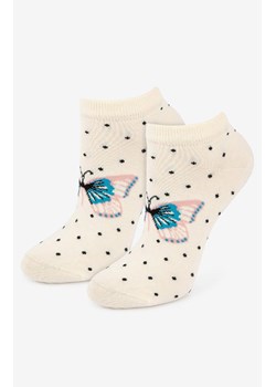 Marilyn bawełniane stopki damskie Butterfly, Kolor ecru-wzór, Rozmiar 36-40, Marilyn ze sklepu Primodo w kategorii Skarpetki damskie - zdjęcie 174900376