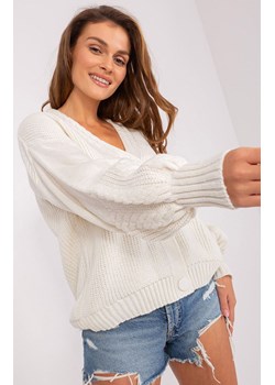 Sweter damski kardigan ecru BA-SW-8014.17P, Kolor ecru, Rozmiar one size, BADU ze sklepu Primodo w kategorii Swetry damskie - zdjęcie 174901235