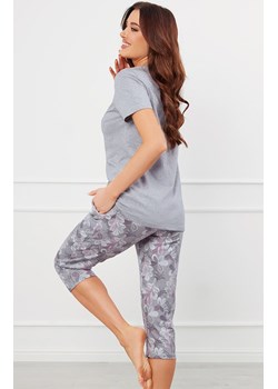 Piżama damska szara na krótki rękaw i 3/4 spodnie Ibena, Kolor szary melanż-wzór, Rozmiar S, Italian Fashion ze sklepu Intymna w kategorii Piżamy damskie - zdjęcie 174915015