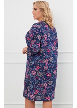 Bawełniana koszula nocna damska z 3/4 rękaw Topana, Kolor granatowo-różowy, Rozmiar M, Italian Fashion ze sklepu Intymna w kategorii Koszule nocne - zdjęcie 174915059
