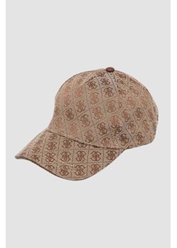 GUESS Beżowa czapka logowana Baseball Cap ze sklepu outfit.pl w kategorii Czapki z daszkiem damskie - zdjęcie 174918818