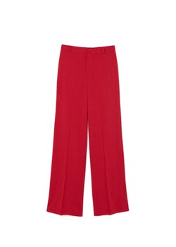 Cropp - Czerwone spodnie z wysokim stanem - czerwony ze sklepu Cropp w kategorii Spodnie damskie - zdjęcie 174925019