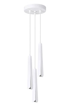 Biała lampa wisząca z 3 długimi kloszami - 27X A610 G9-F57 ze sklepu Edinos.pl w kategorii Lampy wiszące - zdjęcie 174929399