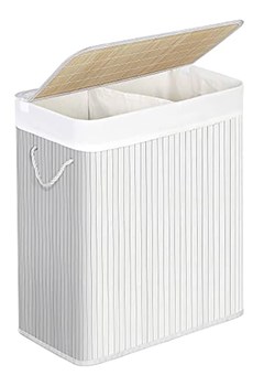 Songmics Kosz w kolorze biało-jasnobrązowym na pranie - 51,5 x 60,5 x 31,5 cm - id: 15949250 - marki Songmics - 174931047 Songmics Kosz w kolorze biało-jasnobrązowym na pranie - 51,5 x 60,5 x 31,5 cm ze sklepu Limango Polska w kategorii Akcesoria łazienkowe - zdjęcie 174931047