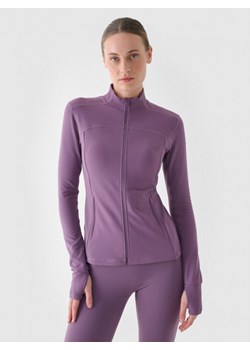 Damska bluza treningowa 4F 4FWAW24TFSWF391 - fioletowa ze sklepu Sportstylestory.com w kategorii Bluzy damskie - zdjęcie 174936749