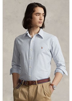 Polo Ralph Lauren koszula bawełniana męska kolor niebieski regular z kołnierzykiem button-down 710792041 ze sklepu ANSWEAR.com w kategorii Koszule męskie - zdjęcie 174943655