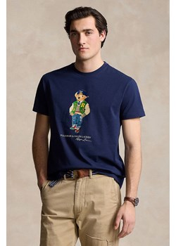 Polo Ralph Lauren t-shirt bawełniany męski kolor niebieski z nadrukiem 710854497 ze sklepu ANSWEAR.com w kategorii T-shirty męskie - zdjęcie 174943675