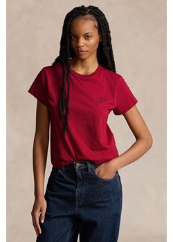 Polo Ralph Lauren t-shirt bawełniany damski kolor czerwony 211898698 ze sklepu ANSWEAR.com w kategorii Bluzki damskie - zdjęcie 174944387