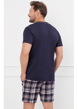 Piżama męska z krótkim rękawem i krótkimi spodniami Edwin, Kolor granatowy-wzór, Rozmiar M, Italian Fashion ze sklepu Intymna w kategorii Piżamy męskie - zdjęcie 174951836