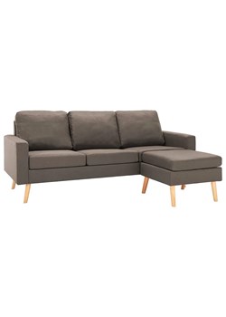 3-osobowa sofa z podnóżkiem taupe - Muria 4Q ze sklepu Edinos.pl w kategorii Sofy i kanapy - zdjęcie 174953229
