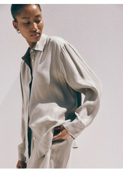 Reserved - Koszula z lyocellem - ciemnozielony ze sklepu Reserved w kategorii Koszule damskie - zdjęcie 174962849