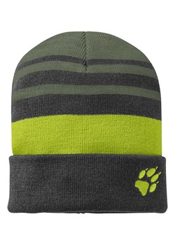 Jack Wolfskin Czapka beanie &quot;Stripy Knit&quot; w kolorze zielonym ze sklepu Limango Polska w kategorii Czapki dziecięce - zdjęcie 174970979