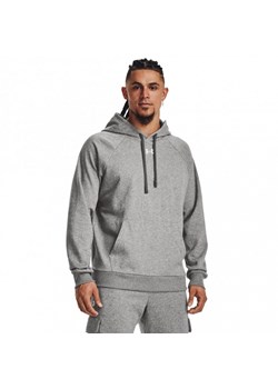 Męska bluza dresowa nierozpinana z kapturem Under Armour UA Rival Fleece Hoodie - szara ze sklepu Sportstylestory.com w kategorii Bluzy męskie - zdjęcie 174974496