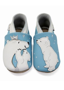 Lait et Miel Skórzane buty &quot;Bear&apos;s hug&quot; w kolorze błękitnym do raczkowania ze sklepu Limango Polska w kategorii Kapcie dziecięce - zdjęcie 174978006