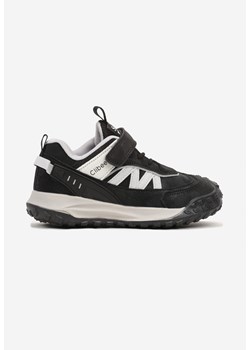 Czarno-Szare Buty Sportowe z Ekoskóry Zapinane na Rzep i Sznurowanie Aloreta ze sklepu born2be.pl w kategorii Buty sportowe dziecięce - zdjęcie 174979465