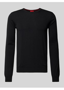 Sweter z żywej wełny z wyhaftowanym logo model ‘Cedric’ ze sklepu Peek&Cloppenburg  w kategorii T-shirty męskie - zdjęcie 174985909