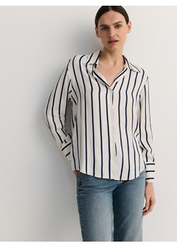 Reserved - Koszula z wiskozy - granatowy ze sklepu Reserved w kategorii Koszule damskie - zdjęcie 175011965