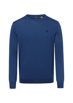 Polo Ralph Lauren Męski sweter z dzianiny Mężczyźni drobna dzianina indygo marmurkowy ze sklepu vangraaf w kategorii Swetry męskie - zdjęcie 175022896