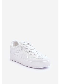 Buty Sportowe Damskie Platforma Białe Pudina 23SP35-5468 ze sklepu ZAZOO w kategorii Buty sportowe damskie - zdjęcie 175038928