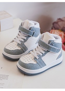 Buty Sportowe Dziecięce Jeansowe Biało-Niebieskie Milara 106-1E ze sklepu ZAZOO w kategorii Buciki niemowlęce - zdjęcie 175039938