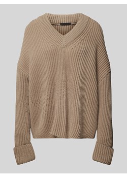 Sweter z dzianiny z dekoltem w serek model ‘DANILIO’ ze sklepu Peek&Cloppenburg  w kategorii Swetry damskie - zdjęcie 175044526