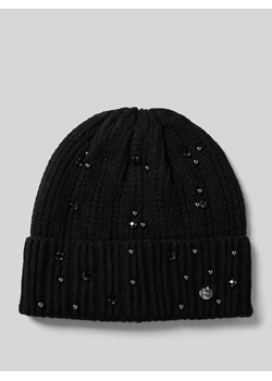 Czapka beanie z obszyciem ozdobnymi kamieniami ze sklepu Peek&Cloppenburg  w kategorii Czapki zimowe damskie - zdjęcie 175044815