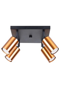 Poczwórna lampa sufitowa punktowa czarny + miedź - A573 D9-P80 ze sklepu Edinos.pl w kategorii Lampy podłogowe - zdjęcie 175047867
