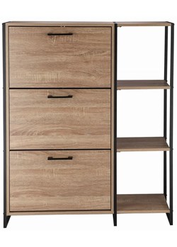 Trzydrzwiowa szafka na buty z regałem w stylu loft - Tamil 7X ze sklepu Edinos.pl w kategorii Zestawy mebli do przedpokoju - zdjęcie 175047996