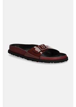 Birkenstock 1774 klapki skórzane Madrid Shiny Patent Leather damskie kolor bordowy 1028659 ze sklepu PRM w kategorii Klapki damskie - zdjęcie 175054127