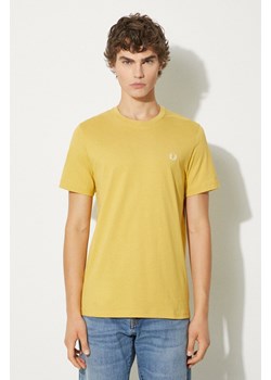 Fred Perry t-shirt bawełniany Crew Neck T-Shirt męski kolor żółty gładki M1600.W48 ze sklepu PRM w kategorii T-shirty męskie - zdjęcie 175054316