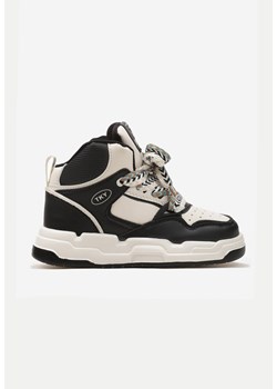 Beżowo-Czarne Buty Sportowe Sneakersy na Grubej Podeszwie ze Skórzaną Wkładką Piritha ze sklepu renee.pl w kategorii Buty sportowe dziecięce - zdjęcie 175055299